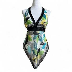 Y2K Heart Soul floral halter top